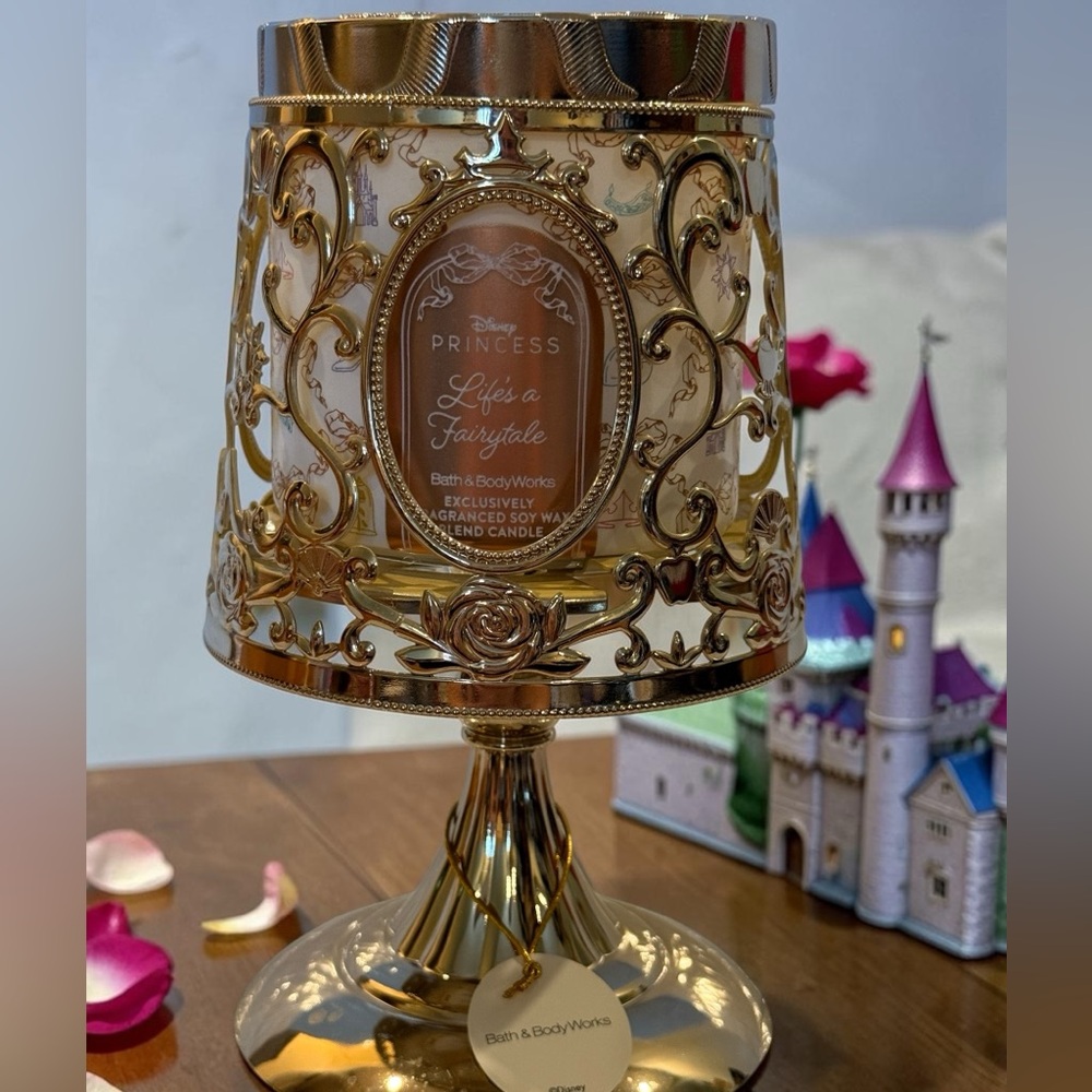 Disney Princess Royal Lamp 'Life's a Fairytale' Candle Holder & Candle NWT